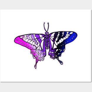 Genderfluid Pride Butterfly Posters and Art